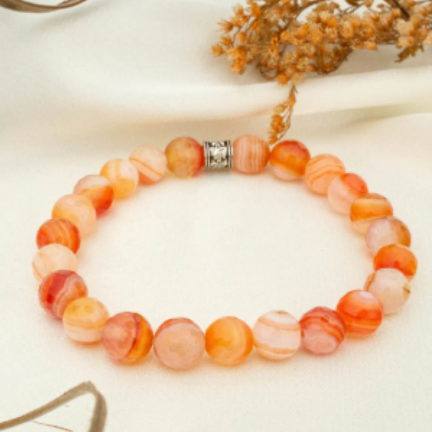 Orange Banded Agate [Certified | Abhimantrit - Energized | 100% Original and Natural]