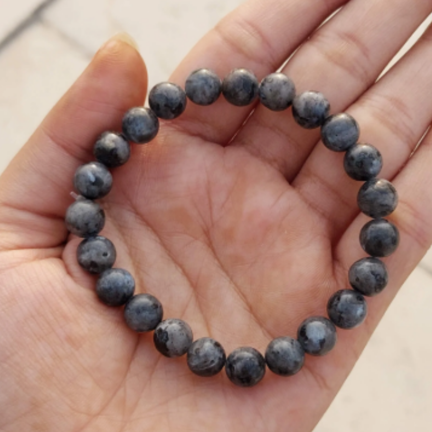 Larvikite Bracelet [Certified | Abhimantrit - Energized | 100% Original and Natural]