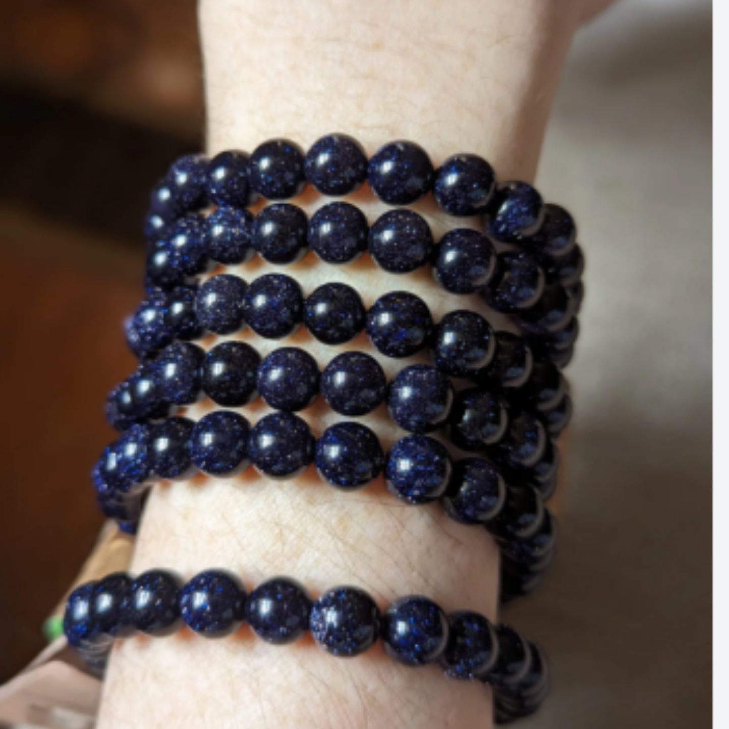 Blue Goldstone Bracelet [Certified | Abhimantrit - Energized | 100% Original and Natural]