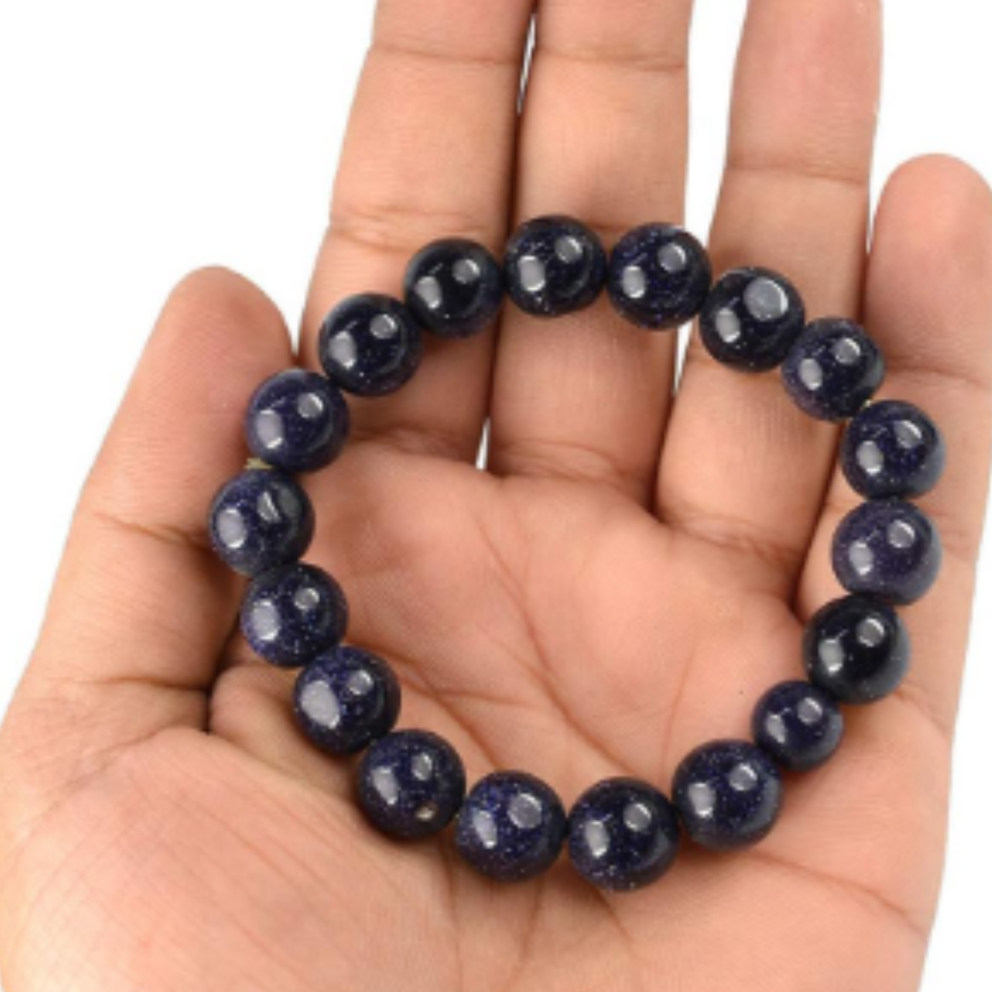 Blue Goldstone Bracelet [Certified | Abhimantrit - Energized | 100% Original and Natural]