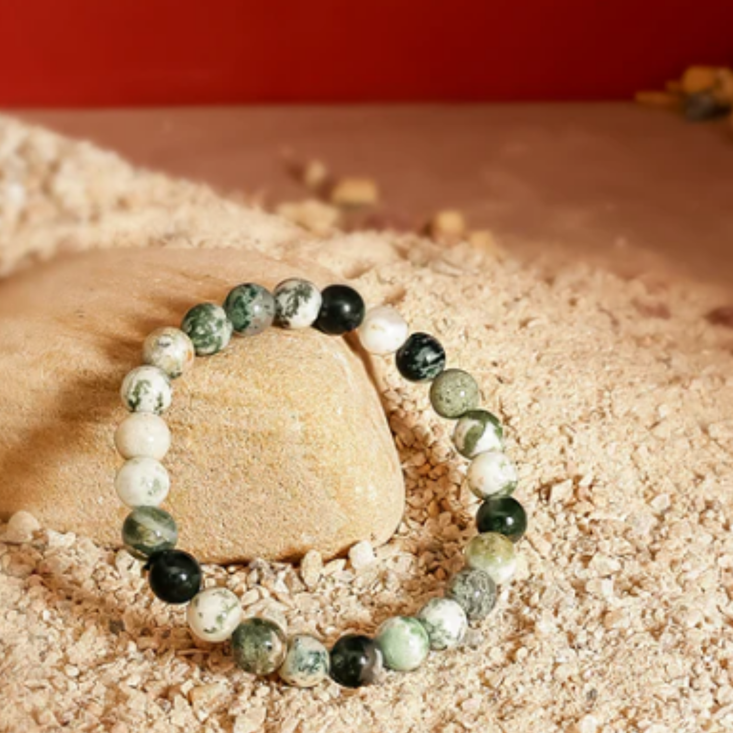 Tree Agate Bracelet [Certified | Abhimantrit - Energized | 100% Original and Natural]