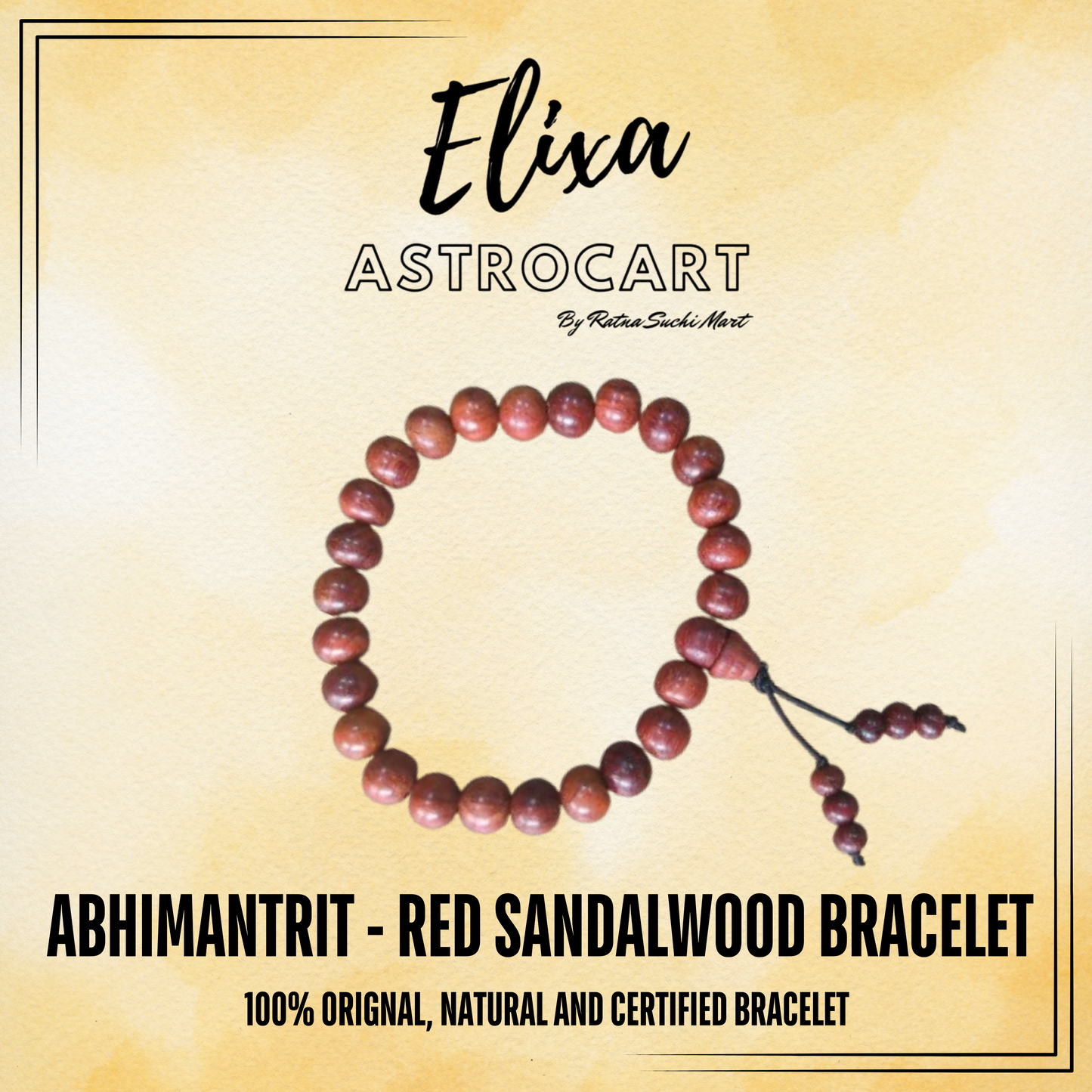 Red Sandalwood Bracelet [Certified | Abhimantrit - Energized | 100% Original and Natural]