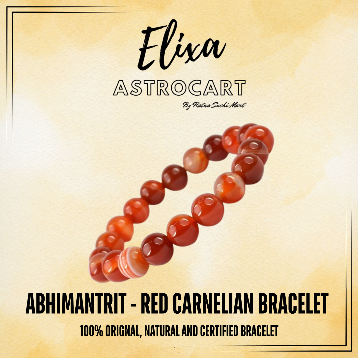 Red Carnelian Bracelet [Certified | Abhimantrit - Energized | 100% Original and Natural]