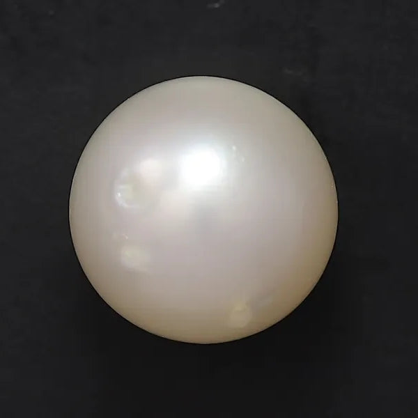White Pearl Stone - Moti [Certified | Abhimantrit - Energized| 100% Original and Natural]