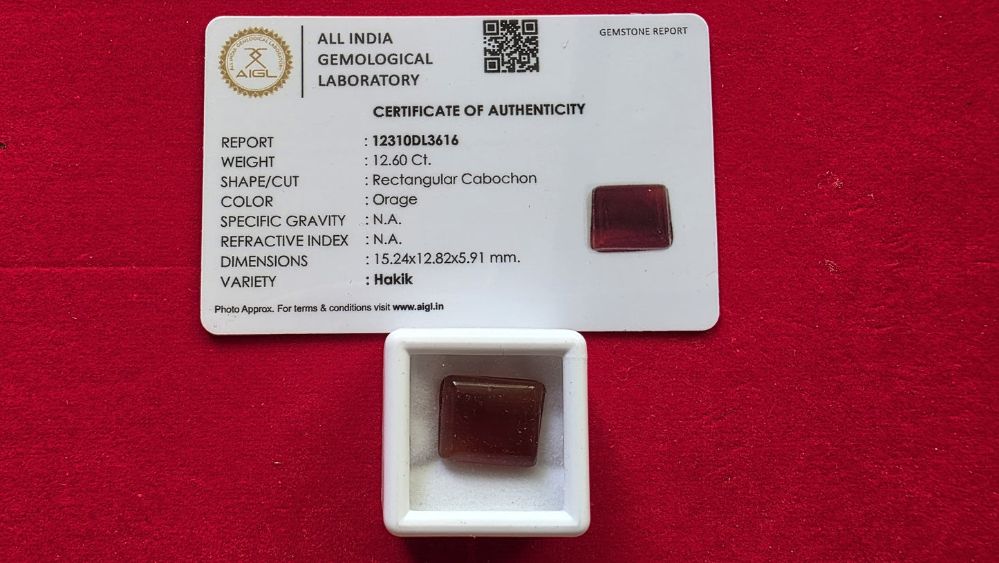 Red Hakik (Red Agate) – Powerful Protection, Courage & Strength Stone | Lab Certified | Natural | 100% Original