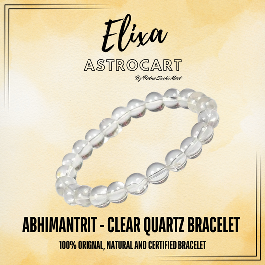 Clear Quartz Bracelet [Certified | Abhimantrit - Energized | 100% Original and Natural]