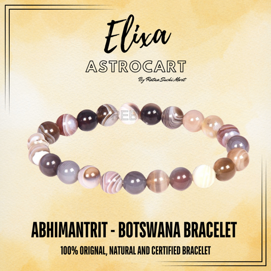 Botswana Agate Bracelet [Certified | Abhimantrit - Energized | 100% Original and Natural]