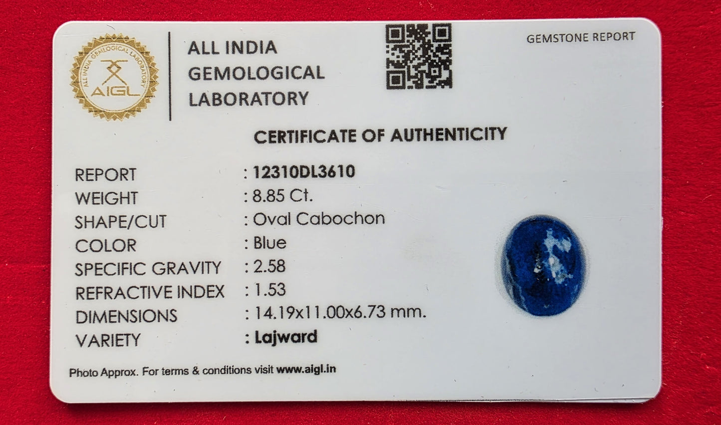 Natural Lapis Lazuli (Lajward) – Powerful Wisdom, Protection & Clarity Stone | Lab Certified | Natural | 100% Original