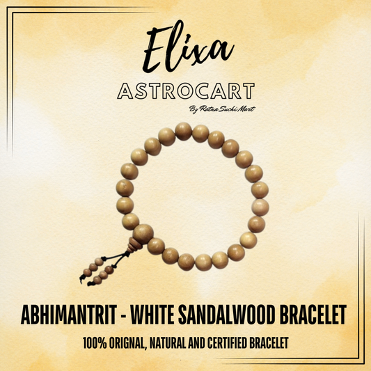 White Sandalwood Bracelet [Certified | Abhimantrit - Energized | 100% Original and Natural]