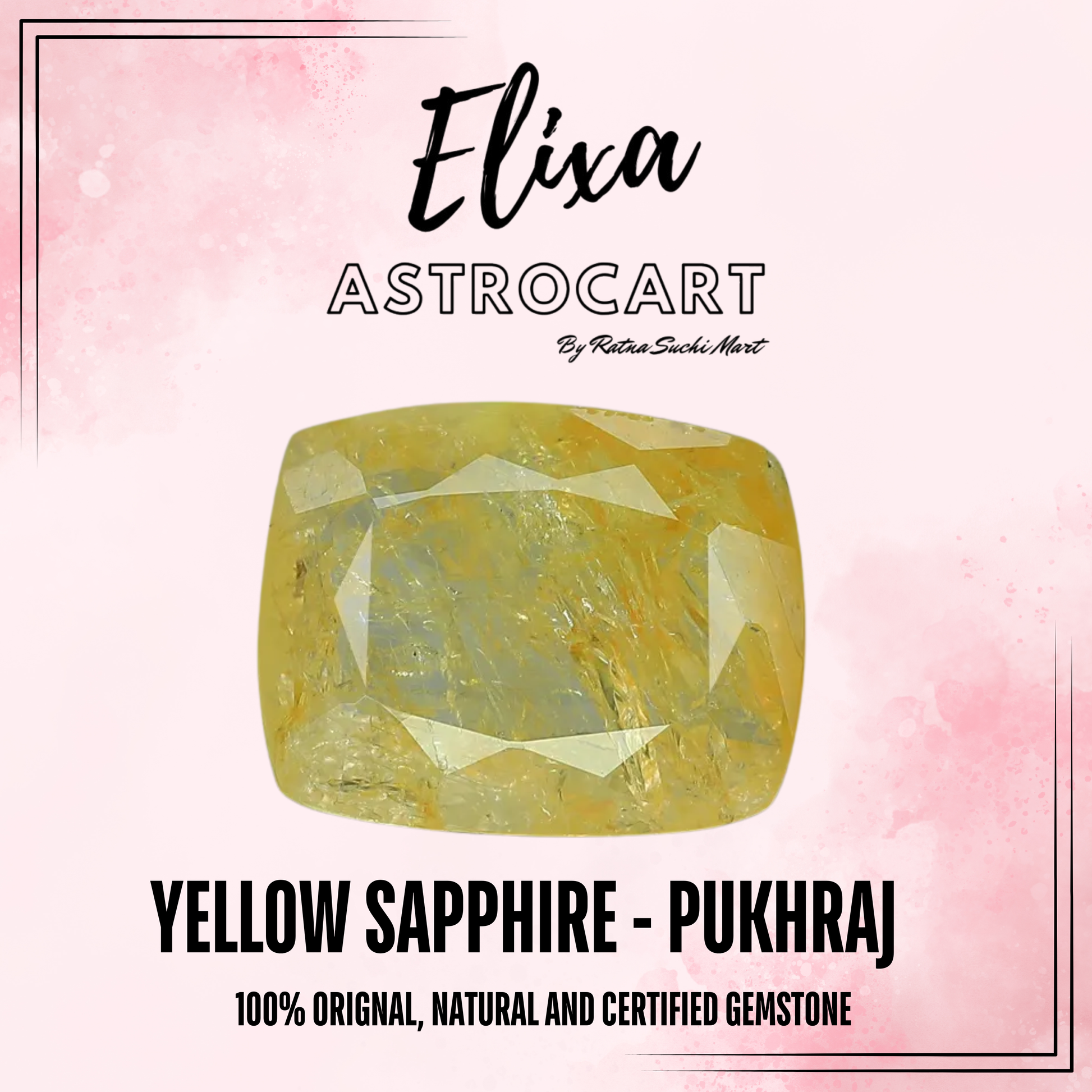 Yellow Sapphire (Pukhraj) – Powerful Jupiter Gemstone for Wealth, Marriage & Prosperity | Lab Certified | Natural | 100% Original - Ratna Suchi Mart