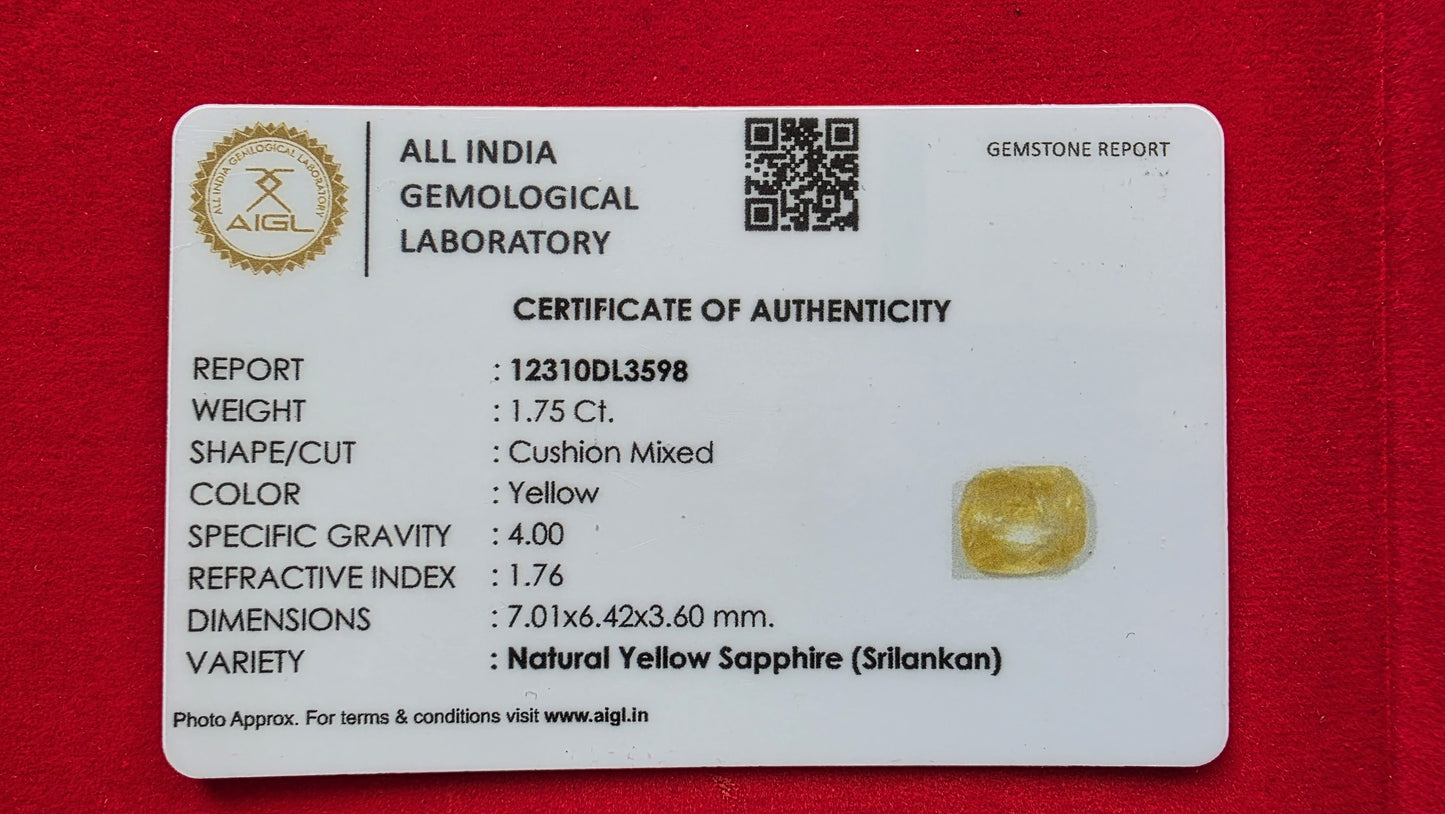 Natural Original Srilankan Ceylon - Yellow Sapphire (Pukhraj) - Powerful Jupiter Gemstone for Wealth, Marriage & Prosperity | Lab Certified