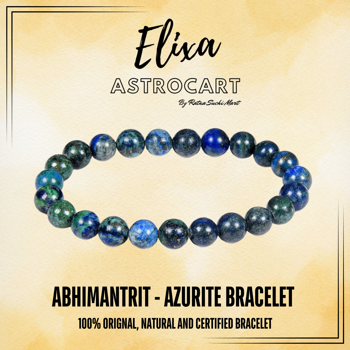 Azurite Bracelet [Certified | Abhimantrit - Energized | 100% Original and Natural]