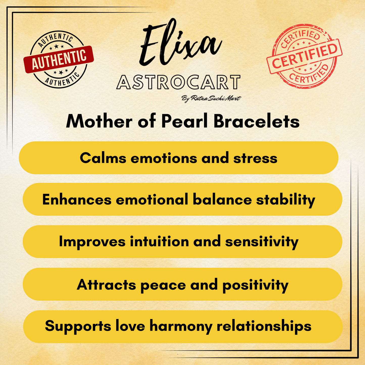Mother of Pearl Bracelet [Certified | Abhimantrit - Energized | 100% Original and Natural]