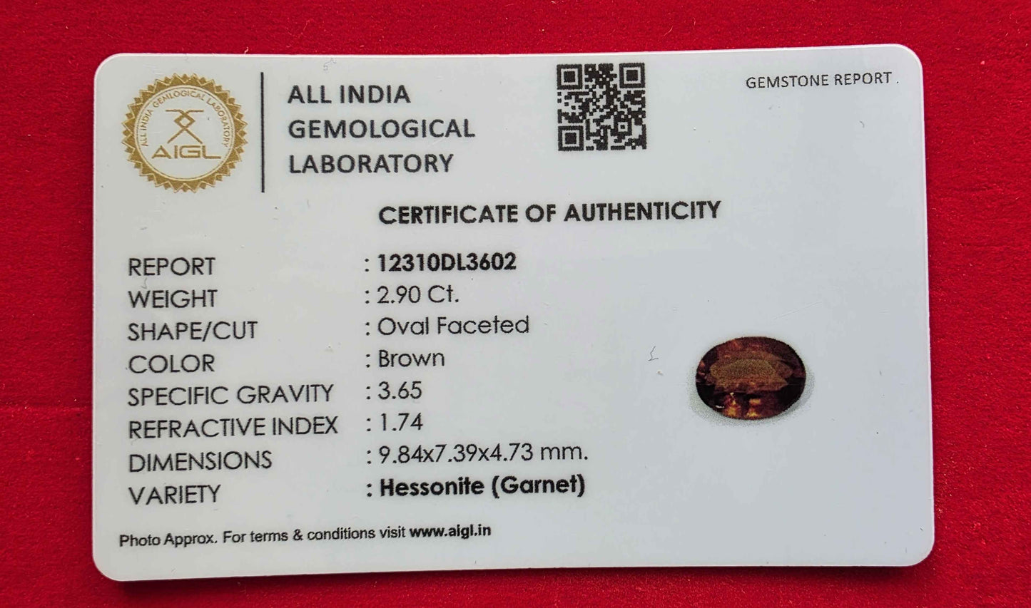 Hessonite (Gomed) – Powerful Rahu Gemstone for Success, Stability & Protection | Lab Certified | Natural | 100% Original