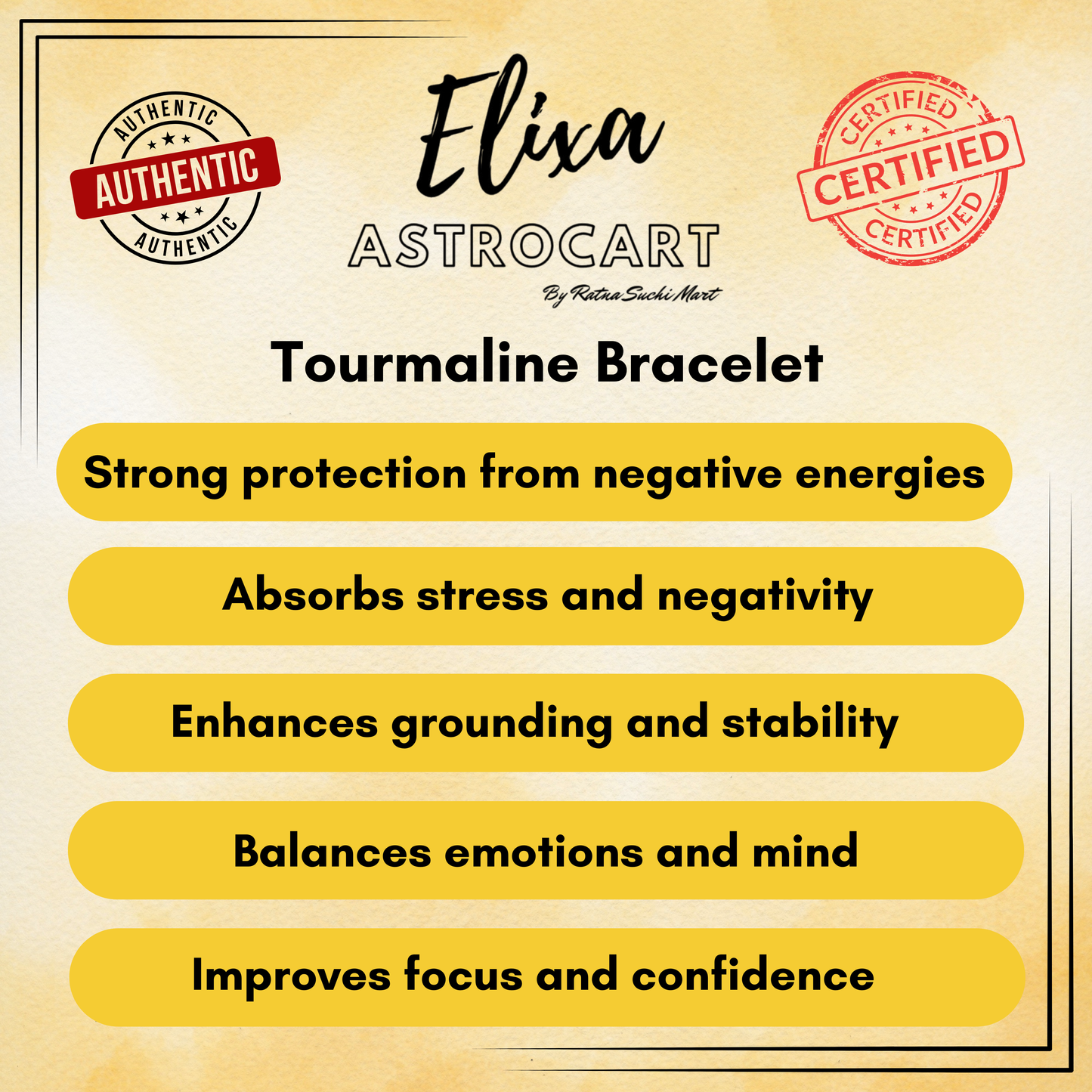 Tourmaline Bracelet [Certified | Abhimantrit - Energized | 100% Original and Natural]