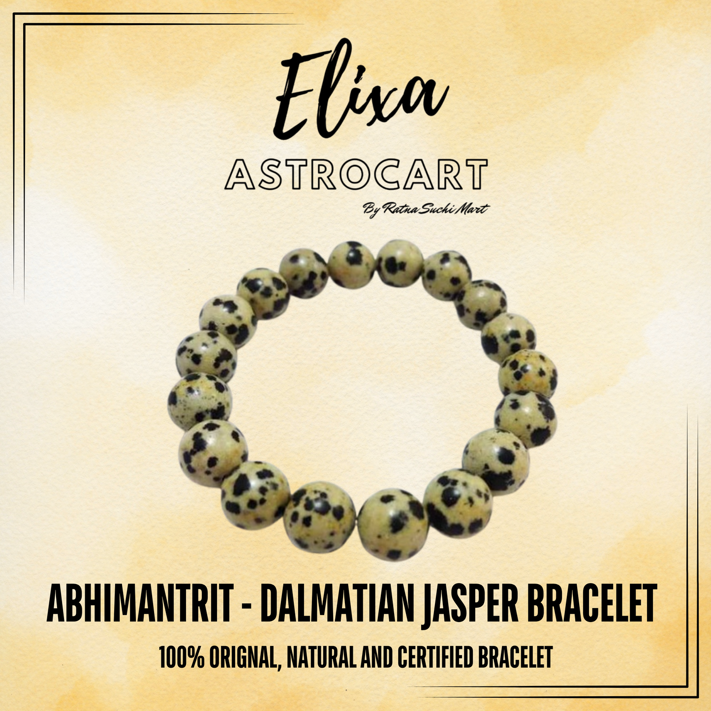 Dalmatian Jasper Bracelet [Certified | Abhimantrit - Energized | 100% Original and Natural]