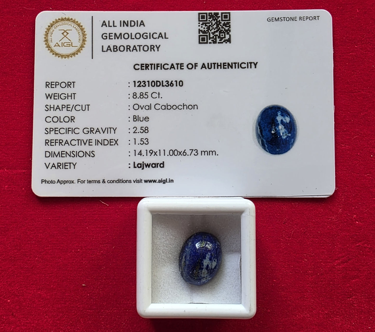 Natural Lapis Lazuli (Lajward) – Powerful Wisdom, Protection & Clarity Stone | Lab Certified | Natural | 100% Original