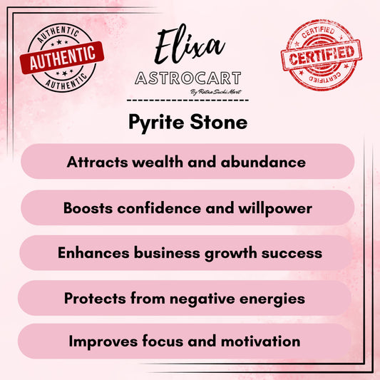 Pyrite Stone – Powerful Wealth, Prosperity & Success Crystal | Certified | Natural | 100% Original