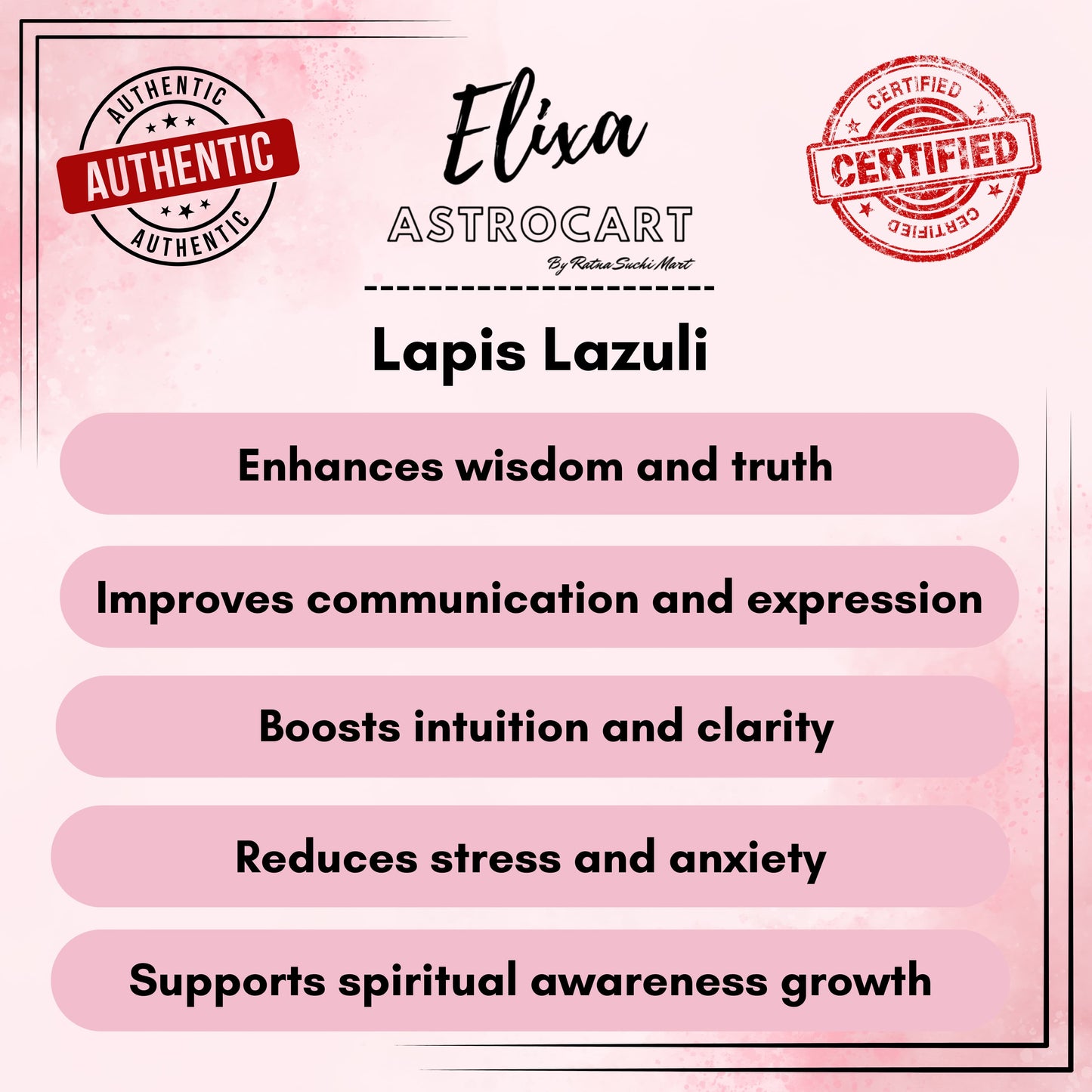 Natural Lapis Lazuli (Lajward) – Powerful Wisdom, Protection & Clarity Stone | Lab Certified | Natural | 100% Original