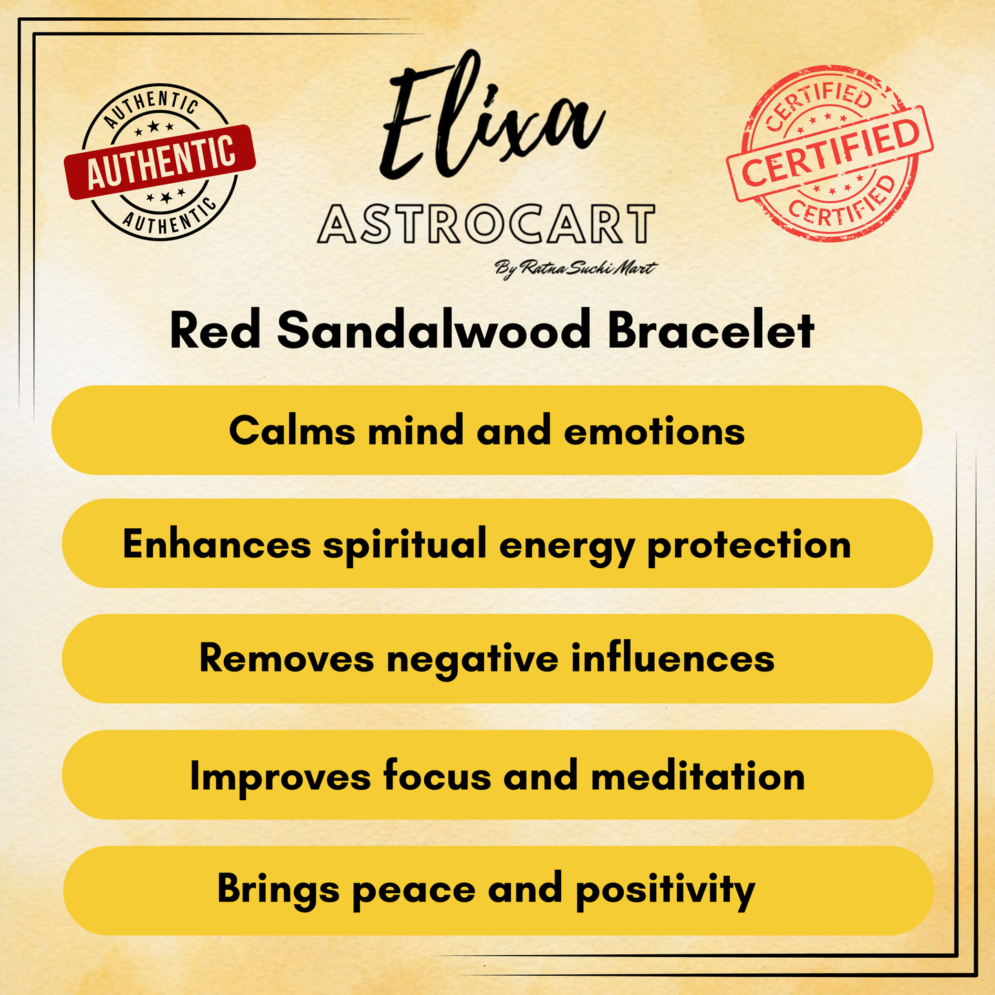Red Sandalwood Bracelet [Certified | Abhimantrit - Energized | 100% Original and Natural]