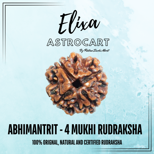 4 Mukhi Rudraksha [Certified | Abhimantrit - Energized | 100% Original and Natural]