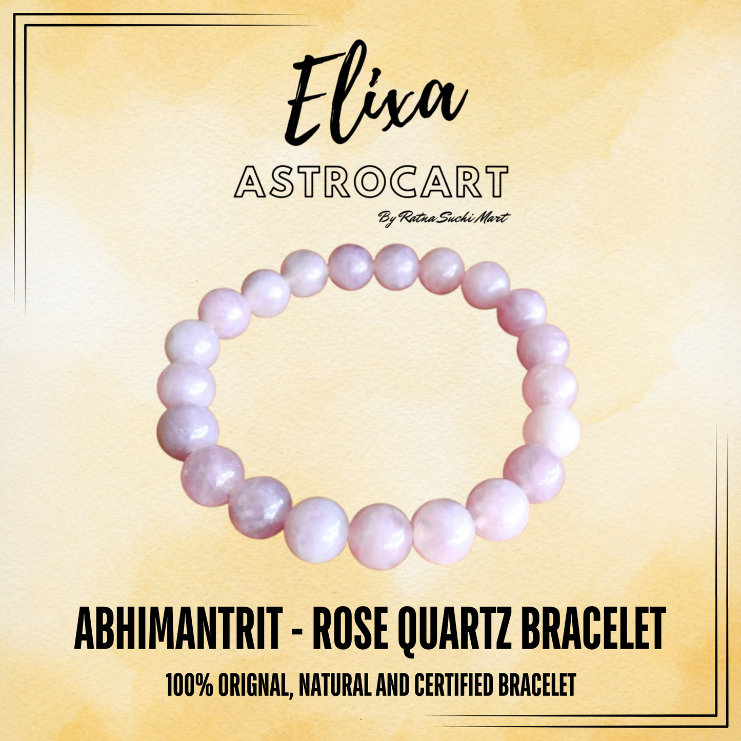 Rose Quartz Bracelet [Certified | Abhimantrit - Energized | 100% Original and Natural]