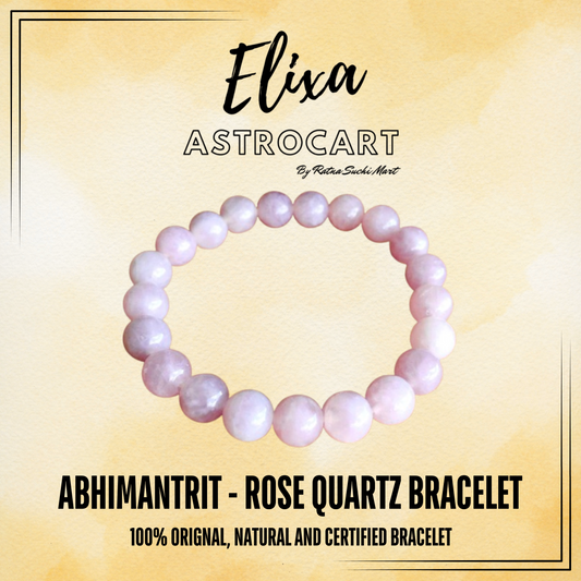 Rose Quartz Bracelet [Certified | Abhimantrit - Energized | 100% Original and Natural]
