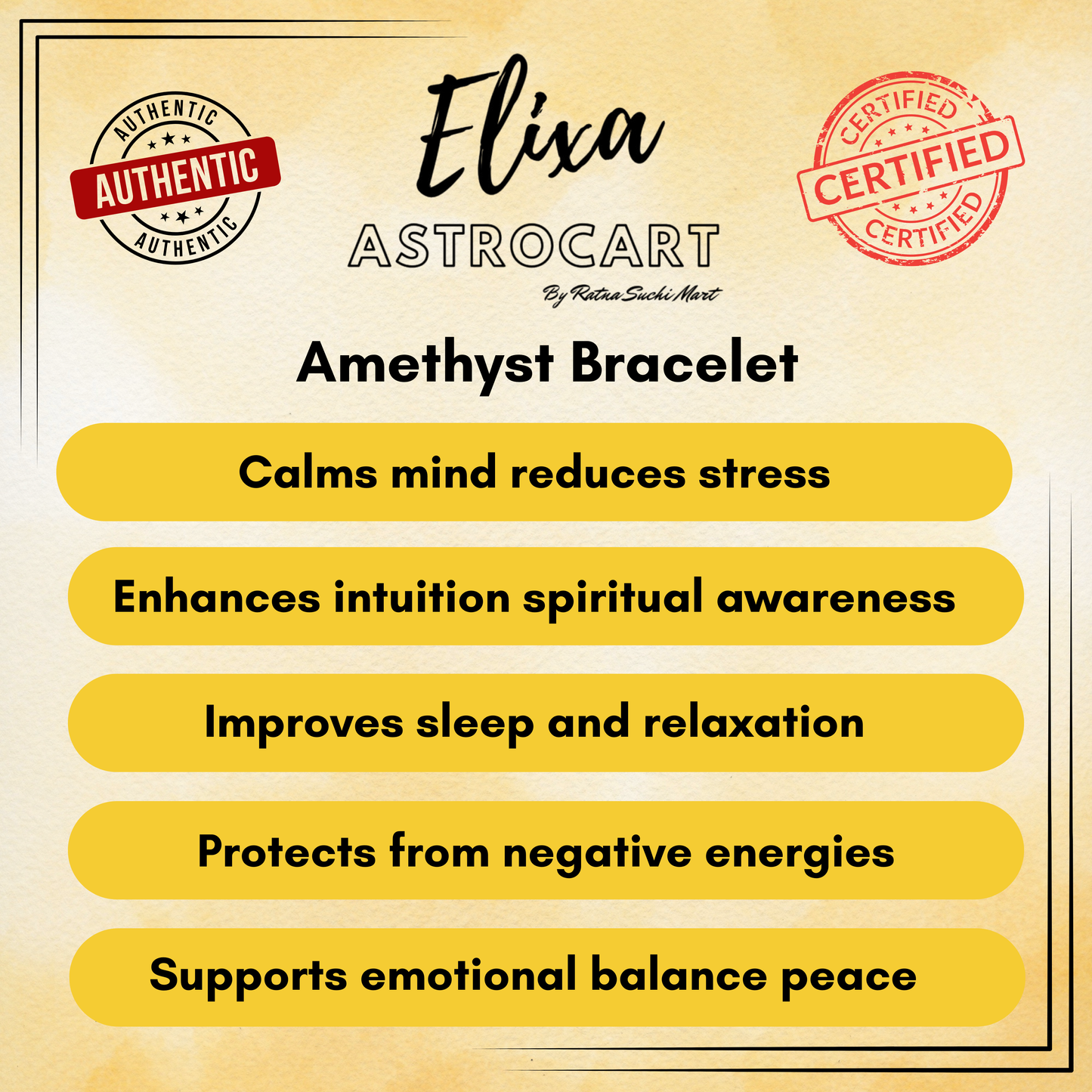 Amethyst Bracelet [Certified | Abhimantrit - Energized | 100% Original and Natural]