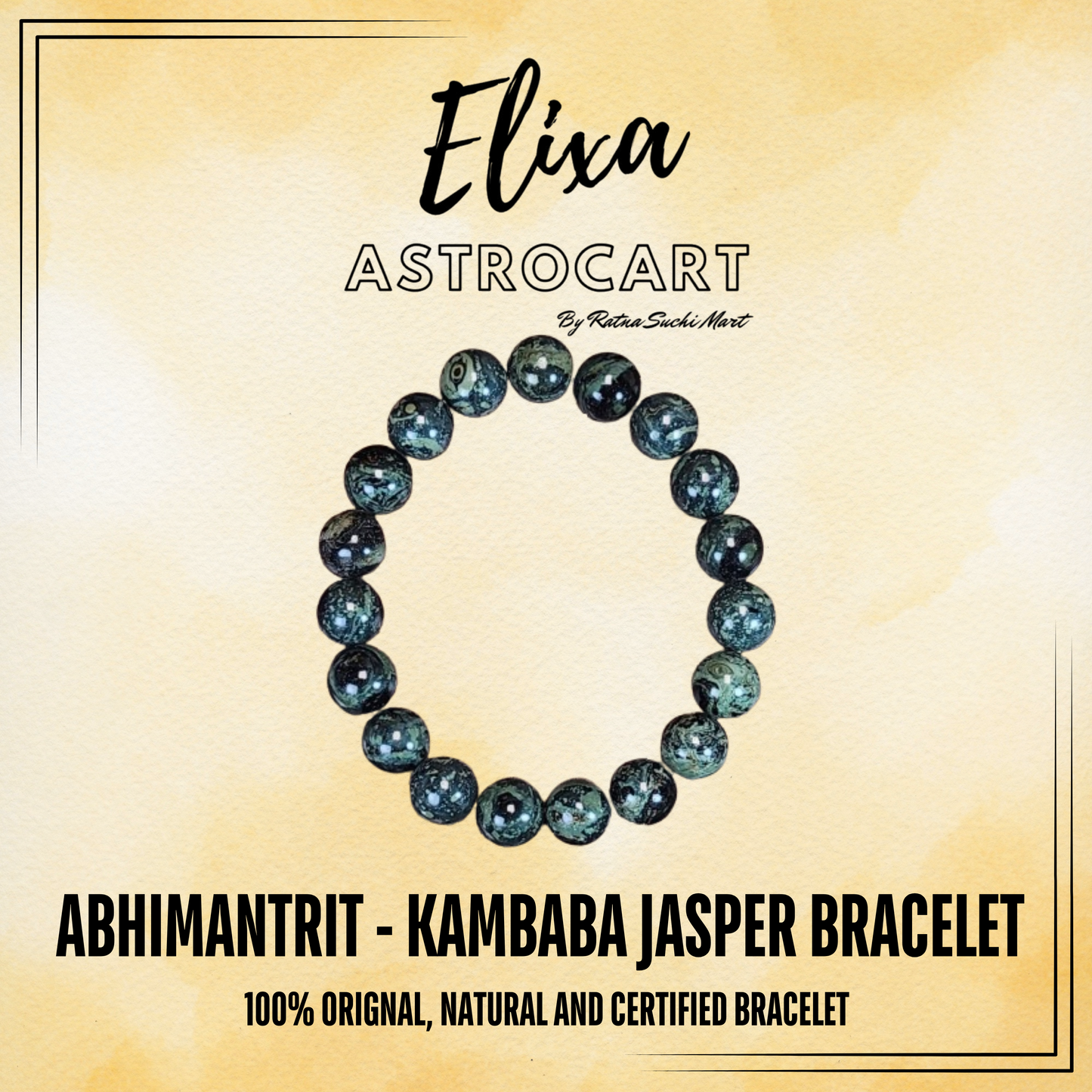 Kambaba Jasper Bracelet [Certified | Abhimantrit - Energized | 100% Original and Natural]