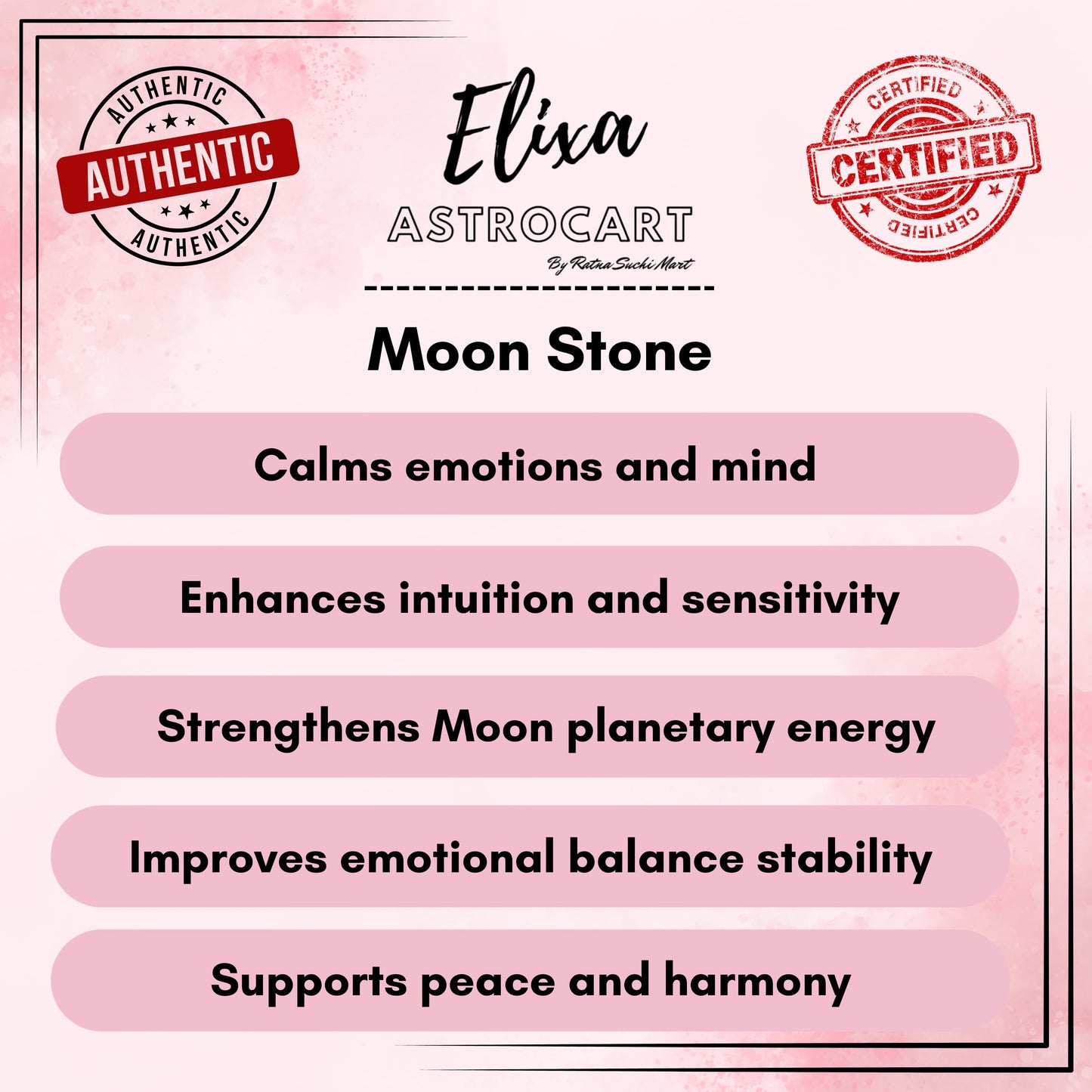 Moon Stone [Certified | Abhimantrit - Energized| 100% Original and Natural]