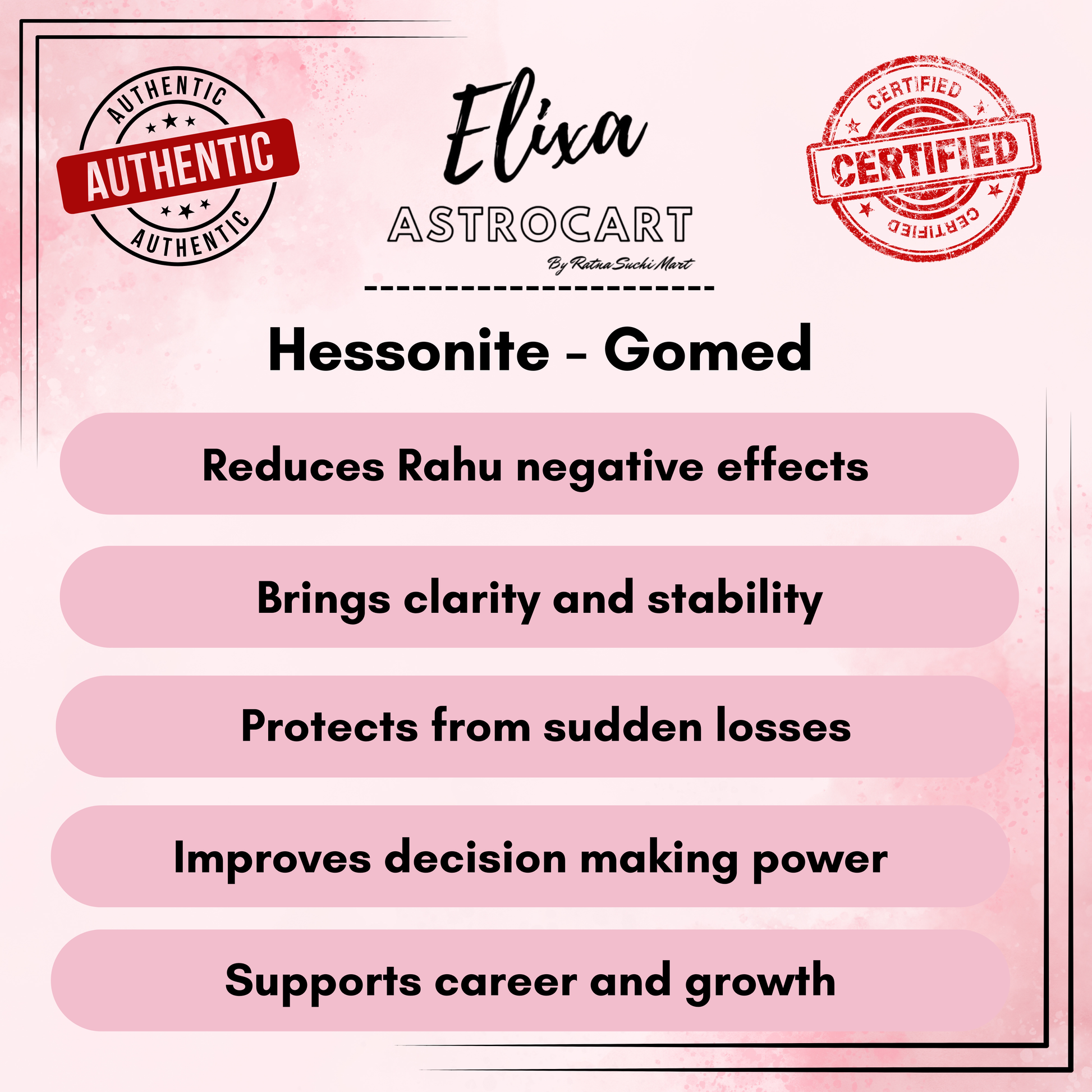 Hessonite (Gomed) – Powerful Rahu Gemstone for Success, Stability & Protection | Lab Certified | Natural | 100% Original - Ratna Suchi Mart
