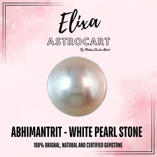 White Pearl Stone - Moti [Certified | Abhimantrit - Energized| 100% Original and Natural]
