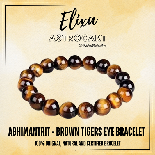 Brown Tigers Eye Bracelet [Certified | Abhimantrit - Energized | 100% Original and Natural]