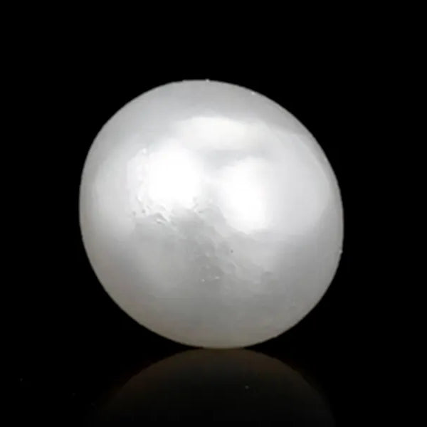 White Pearl Stone - Moti [Certified | Abhimantrit - Energized| 100% Original and Natural]