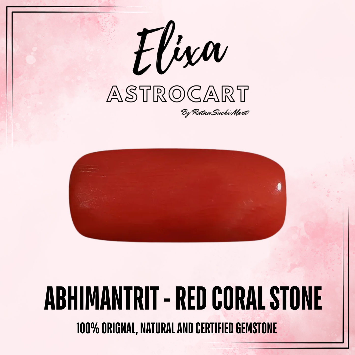 Cylindrical Red Coral (Moonga) – Powerful Mars Gemstone for Strength, Courage & Protection | Lab Certified | Natural | 100% Original