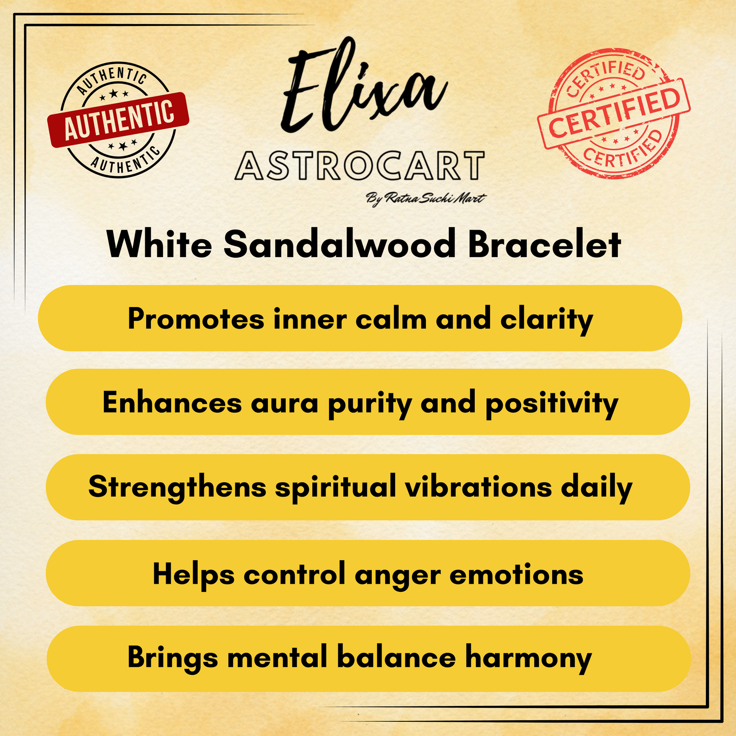 White Sandalwood Bracelet [Certified | Abhimantrit - Energized | 100% Original and Natural]