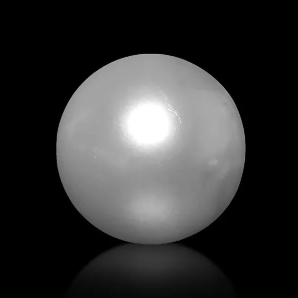 White Pearl Stone - Moti [Certified | Abhimantrit - Energized| 100% Original and Natural]