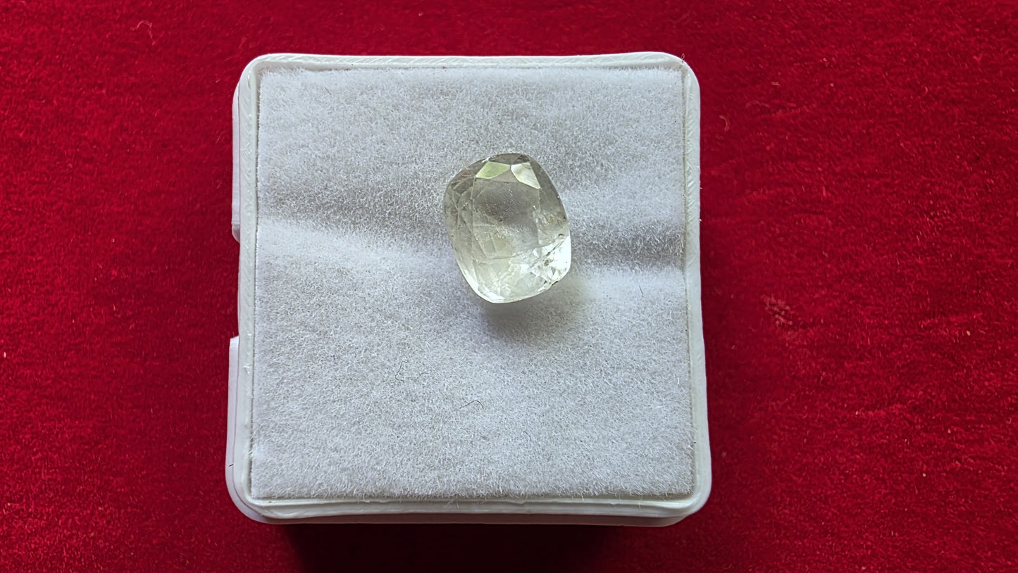 White Sapphire (Safed Pukhraj) – Powerful Venus Gemstone for Love, Luxury & Prosperity | Lab Certified | Natural | 100% Original