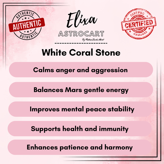 White Coral Stone [Certified | Abhimantrit - Energized | 100% Original and Natural]