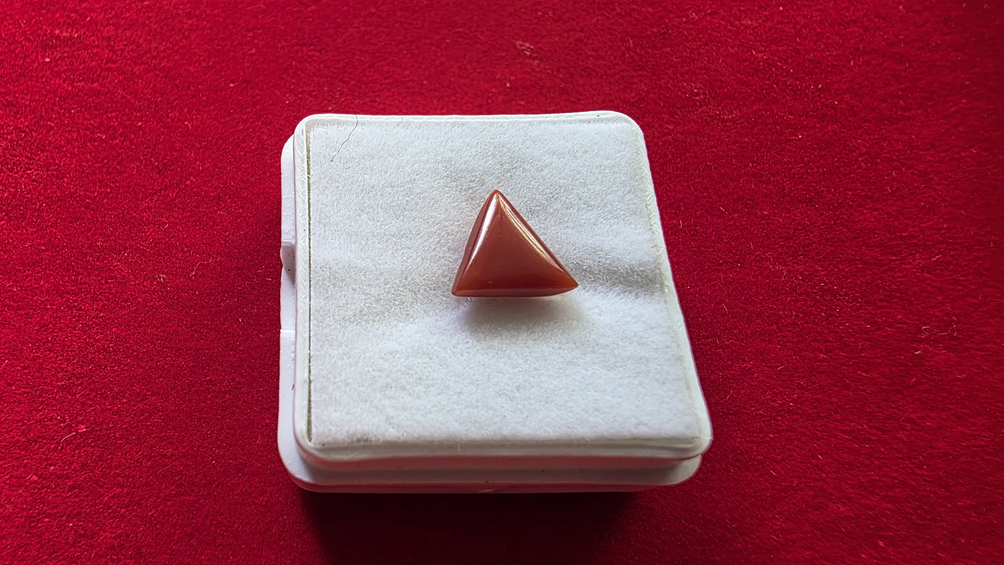 Triangular Red Coral (Moonga) – Powerful Mars Gemstone for Strength, Courage & Protection | Lab Certified | Natural | 100% Original