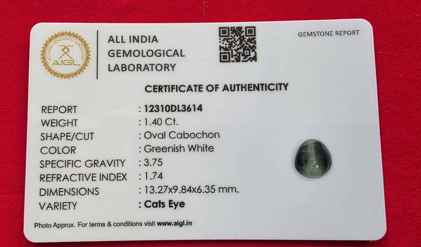 Cat’s Eye (Lehsunia) – Powerful Ketu Gemstone for Luck, Protection & Spiritual Growth | Lab Certified | Natural | 100% Original