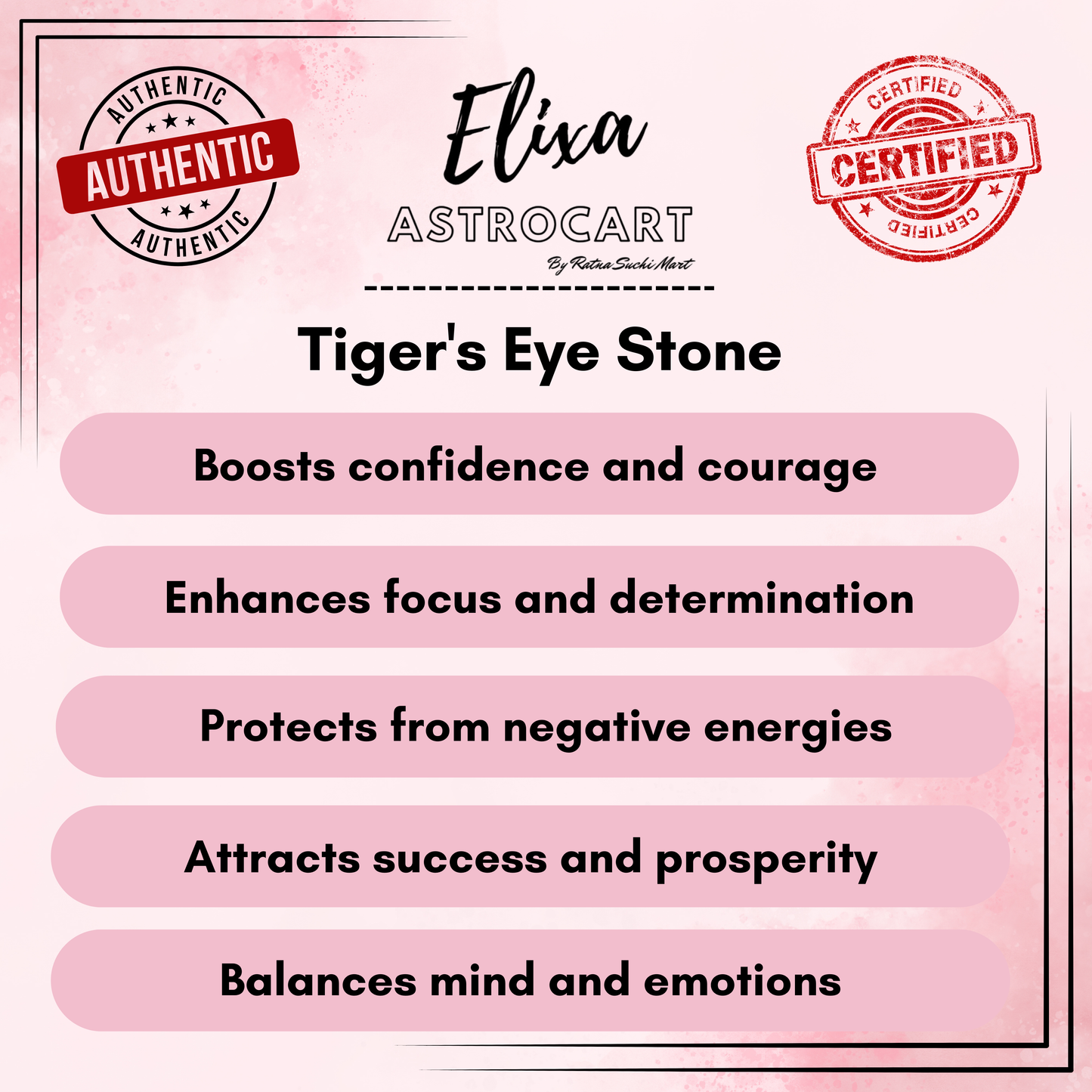 Tiger's Eye Stone [Certified | Abhimantrit - Energized | 100% Original and Natural]